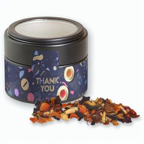 Kaminfeuer Tee, ca. 30g, Metalldose Mini mit Sichtfenster schwarz