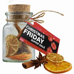 Duft-Deko, ca. 15g, Korkenglas mit Werbekarte