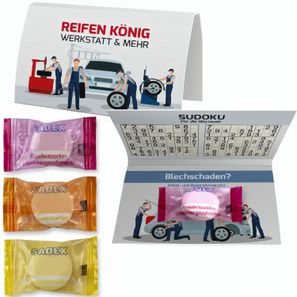 Traubenzucker mit Vitamin C, ca. 2,6g, Werbekarte A6 gefaltet