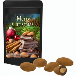 Schokomandeln mit Zimt, ca. 30g, Standbeutel Mini schwarz