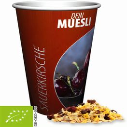 Bio Müsli Sauerkirsche, ca. 50g, Snackbecher Maxi