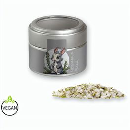 Gewürzmischung Rosmarin-Salz, ca. 75g, Metalldose Mini mit Sichtfenster silber