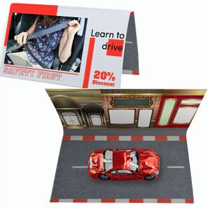 Schoko-Auto Mix, ca. 13g, Werbekarte gefaltet