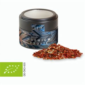 Bio Weihnachts Gewürzmischung Salat, ca. 50g, Metalldose Mini mit Sichtfenster schwarz