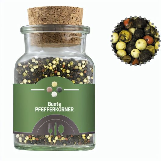 Gewürzmischung bunte Pfefferkörner, ca. 65g, Korkenglas (Bild 1)