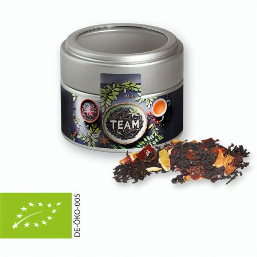 Bio Weihnachtstee, ca. 30g, Metalldose Mini mit Sichtfenster (Bild 1)