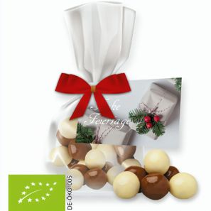 Bio Knusperkugeln-Mix, ca. 30g, Express Flachbeutel Maxi mit Schleife mit Werbekarte