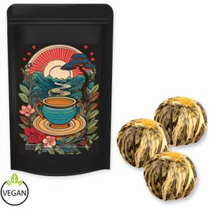 Grüner Tee China Marigold-Silvery-Stag, ca. 20g, Standbeutel Midi schwarz