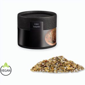 Gewürzmischung Kräuter-Steakgewürz, ca. 25g, Kraftpapierdose Mini schwarz