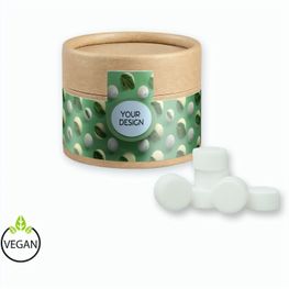 Produktabbildung Pfefferminz Drops zuckerfrei, ca. 40g, Kraftpapierdose Mini Pfefferminz Drops zuckerfrei, ca. 40g, Kraftpapierdose Mini