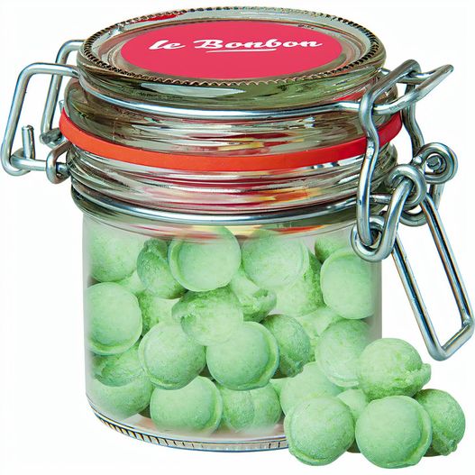 Produktabbildung Waldmeister-Brause Bonbons, ca. 60g, Bonbonglas Mini Waldmeister-Brause Bonbons, ca. 60g, Bonbonglas Mini (Bild 1)