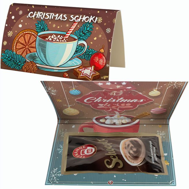 Produktabbildung Heiße Schokolade, ca. 25g, Werbekarte A5 gefaltet Heiße Schokolade, ca. 25g, Werbekarte A5 gefaltet