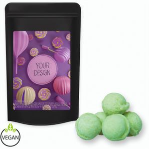 Waldmeister-Brause Bonbons, ca. 80g, Standbeutel Midi schwarz