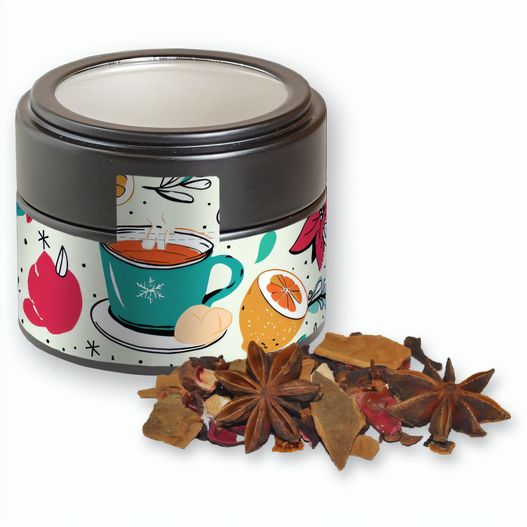 Produktabbildung Glühweingewürz grob, ca. 30g, Metalldose Mini mit Sichtfenster schwarz Glühweingewürz grob, ca. 30g, Metalldose Mini mit Sichtfenster schwarz (Bild 1)