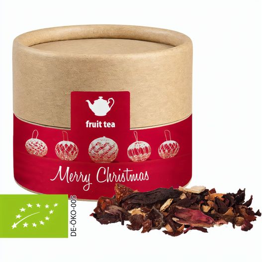 Produktabbildung Bio Weihnachts Früchtetee, ca. 25g, Kraftpapierdose Mini Bio Weihnachts Früchtetee, ca. 25g, Kraftpapierdose Mini (Bild 1)