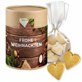 Produktabbildung Butter-Herzen, ca. 100g, Beutel in Kraftpapierdose Maxi Butter-Herzen, ca. 100g, Beutel in Kraftpapierdose Maxi