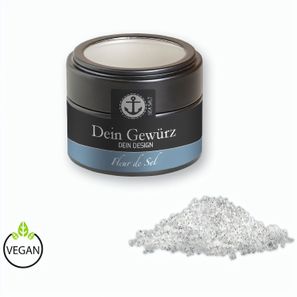 Fleur de Sel, ca. 50g, Metalldose Mini mit Sichtfenster schwarz
