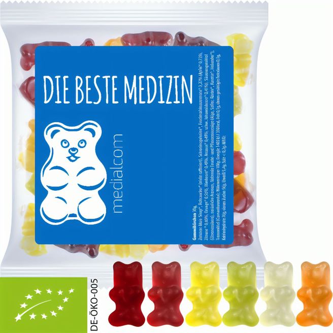 Produktabbildung Bio Gummibärchen, ca. 30g, Express Maxi-Tüte mit Etikett Bio Gummibärchen, ca. 30g, Express Maxi-Tüte mit Etikett