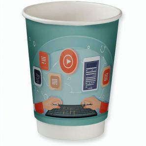 Doppelwandige PE-Pappbecher, 200ml, , Doppelwandige Becher Midi