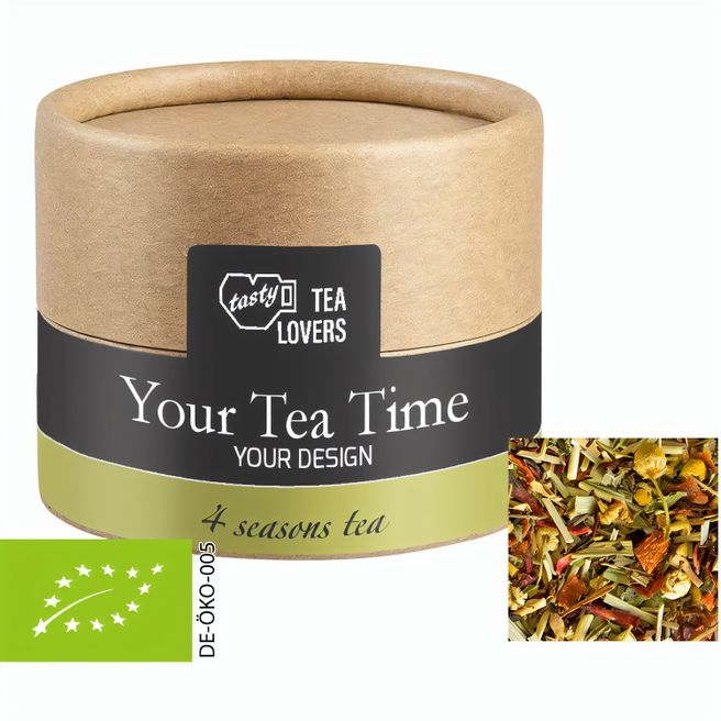 Produktabbildung Bio Kräutertee Vierjahreszeiten, ca. 9g, Kraftpapierdose Mini Bio Kräutertee Vierjahreszeiten, ca. 9g, Kraftpapierdose Mini