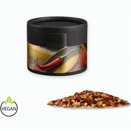 Gewürzmischung Chili-Salz, ca. 30g, Kraftpapierdose Mini schwarz
