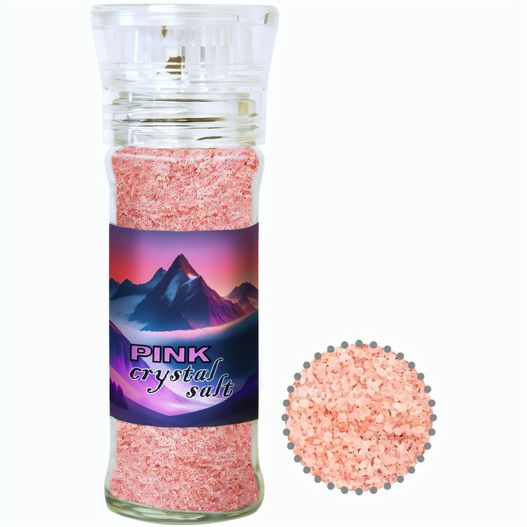 Rosa Kristallsalz, ca. 80g, transparente Gewürzmühle (Bild 1)