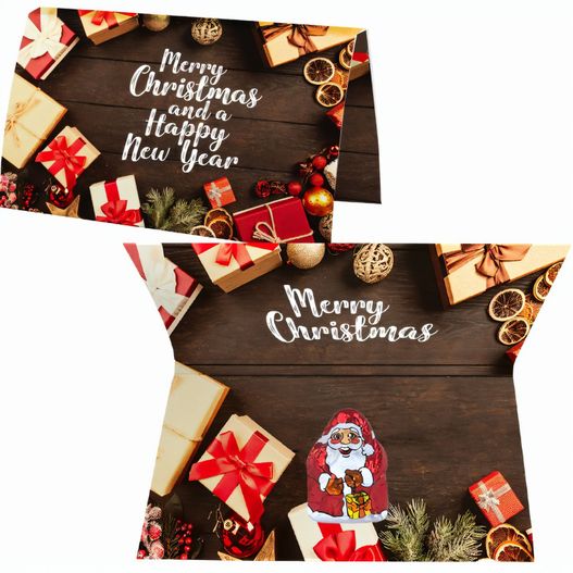 Mini Schoko-Weihnachtsmänner, ca. 7g, Werbekarte A6 gefaltet (Bild 1)