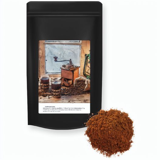 Produktabbildung Kaffee, gemahlen, ca. 70g, Standbeutel Midi schwarz Kaffee, gemahlen, ca. 70g, Standbeutel Midi schwarz (Bild 1)