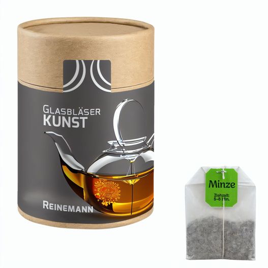 Produktabbildung Beuteltee Minze, ca. 22,5g, Kraftpapierdose Maxi Beuteltee Minze, ca. 22,5g, Kraftpapierdose Maxi (Bild 1)