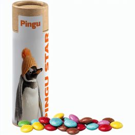 Bunte Schokolinsen, ca. 30g, Kraftpapierrolle