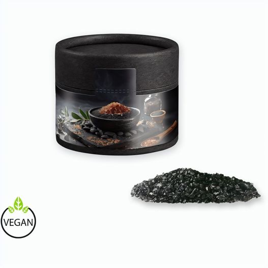 Gewürzmischung Black Lava Salz, ca. 75g, Kraftpapierdose Mini schwarz (Bild 1)