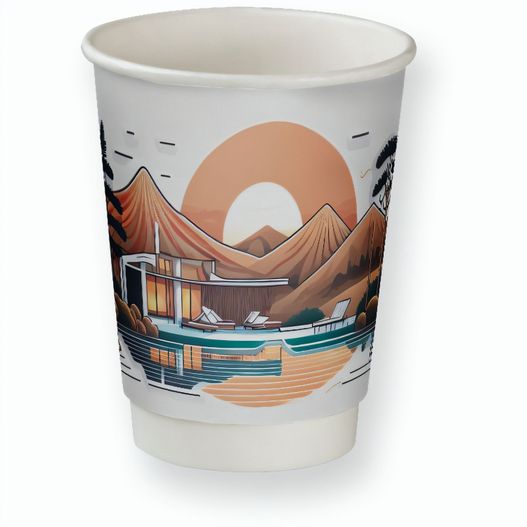 Doppelwandige Pappbecher, 200ml, Doppelwandige Becher Midi (Bild 1)