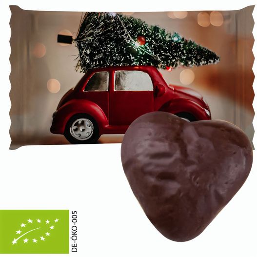 Produktabbildung Bio Lebkuchen Schokoherzen gefüllt, ca. 12g, Flowpack Bio Lebkuchen Schokoherzen gefüllt, ca. 12g, Flowpack (Bild 1)