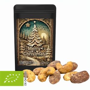 Bio Zimt-Mandel Vanille-Cashew Mix, ca. 30g, Standbeutel Mini schwarz