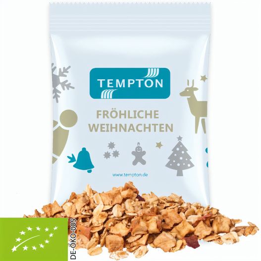 Produktabbildung Bio Crunchy Weihnachtsmüsli Apfel-Zimt, ca. 60g, Maxi-Tüte Bio Crunchy Weihnachtsmüsli Apfel-Zimt, ca. 60g, Maxi-Tüte (Bild 1)