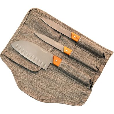 Set mit 3 Küchenmessern 'Stavanger', Olivenholz