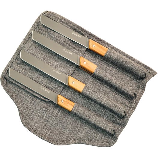 Set mit 4 Tafelmessern 'Stavanger', Olivenholz (Bild 1)