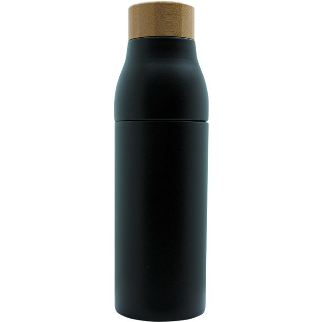 Doppelwandige und teilbare Flasche 'Shima', Bambusdeckel, 600ml