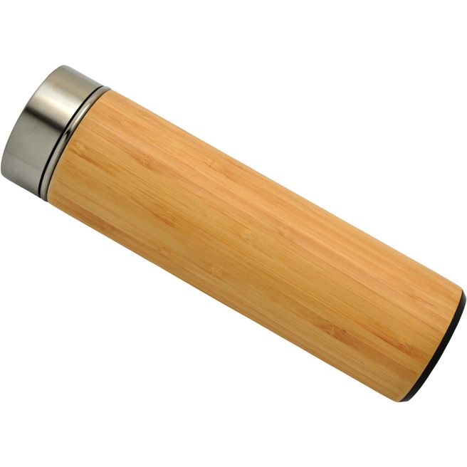 Produktabbildung Doppelwandige Flasche 'Onsen', Bambus, mit Teesieb, 480ml Doppelwandige Flasche 'Onsen', Bambus, mit Teesieb, 480ml