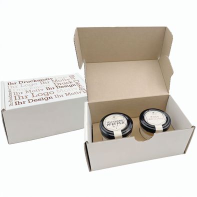 Produktabbildung Geschenkkarton mit 2 Weihnachts-Spezialitäten im Glas Geschenkkarton mit 2 Weihnachts-Spezialitäten im Glas