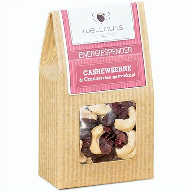 Mini Faltschachtel - energiespender - Cranberries & Cashewkerne