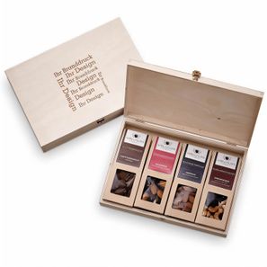 4 Faltschachteln in der Birkenholzbox