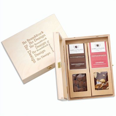 2 Faltschachteln in der Birkenholzbox