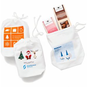 2 Faltschachteln im Baumwollsäckchen - Weihnachts-Edition