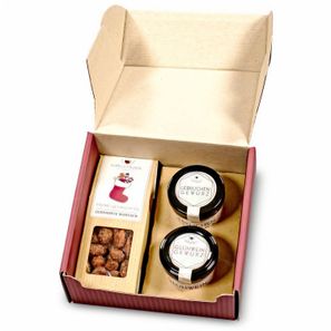 Geschenkkarton mit 2 x Gourmet Gewürzen und 1 x Faltschachtel