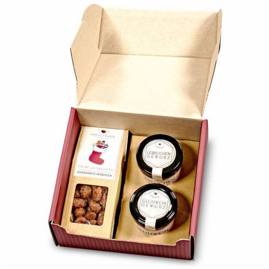Produktabbildung Geschenkkarton mit 2 x Gourmet Gewürzen und 1 x Faltschachtel Geschenkkarton mit 2 x Gourmet Gewürzen und 1 x Faltschachtel (Bild 1)