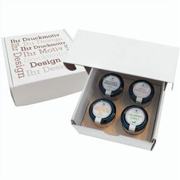 Produktabbildung Geschenkkarton mit 4 Gourmet Gewürzen im Glas Geschenkkarton mit 4 Gourmet Gewürzen im Glas