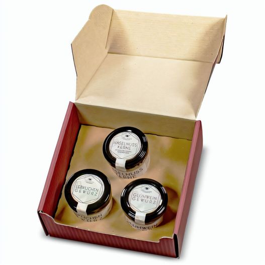 Geschenkkarton mit 3 Weihnachts-Spezialitäten im Glas (Bild 1)