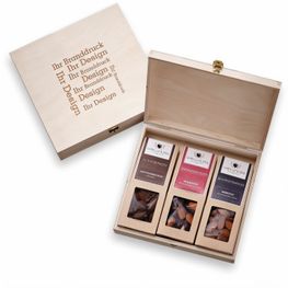 3 Faltschachteln der Birkenholzbox