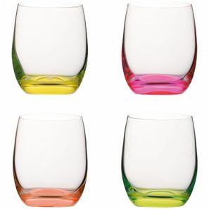 Vanilla Season HATTA mix 4er Set Bohemia Crystal Gläser, Neonfarben, farbig gemischt